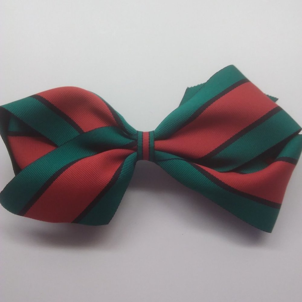 Designer Red, Green, and Black Hairbow